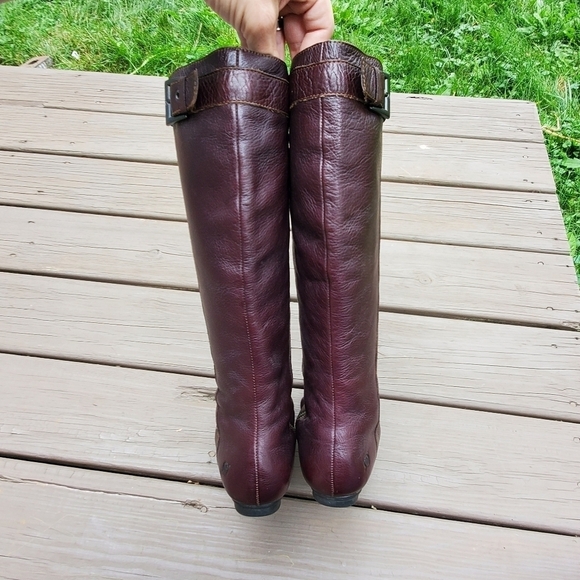 Born Dark Chocolate Brown Leather Boho Western Equestrian Riding Tall Boots 7.5 - Picture 6 of 9